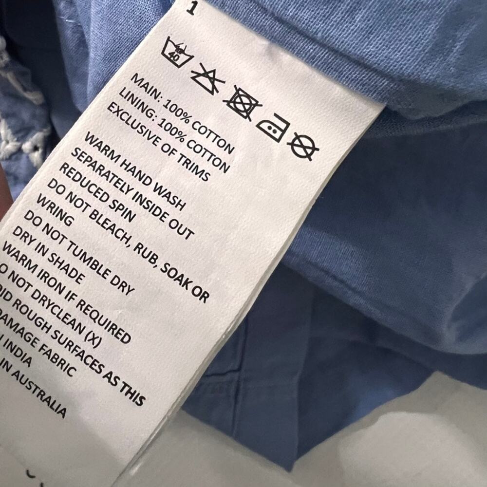 Bardot Krysti Mini Dress Blue White Short Sleeve Size Us 12 NEW - Picture 11 of 13